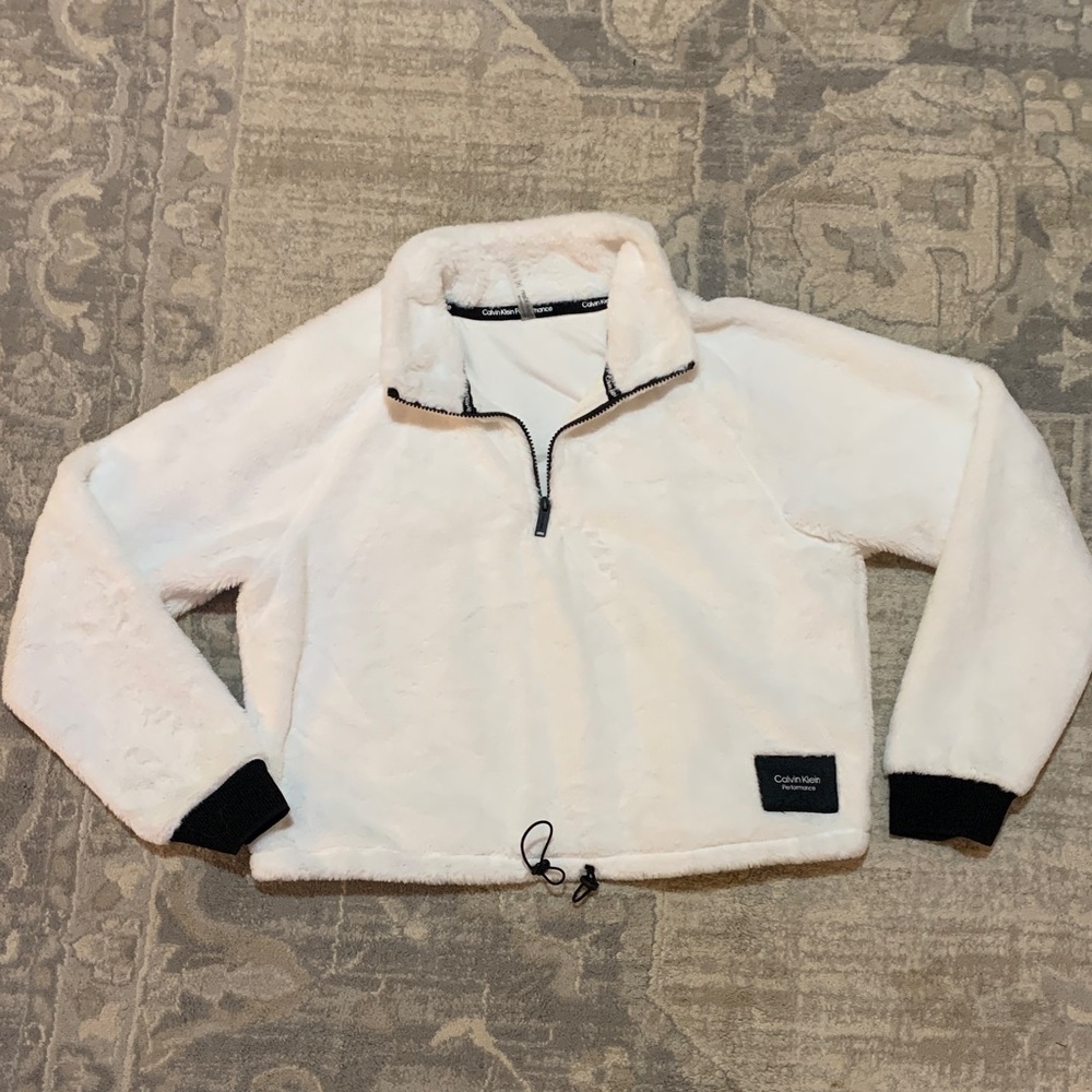 Calvin Klein White SOFT Fleece Pullover